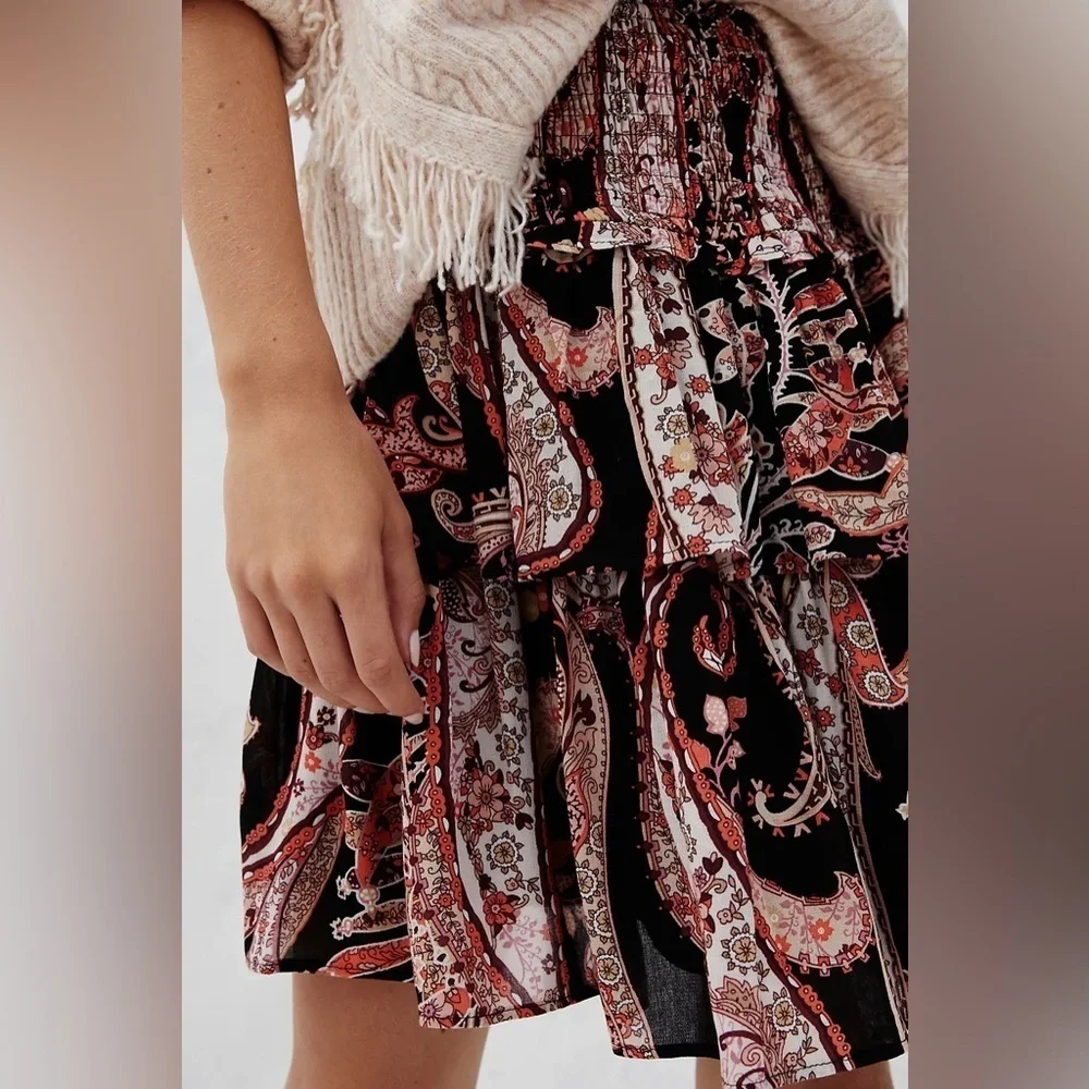 Anthropologie Myla Tiered Mini Skirt
